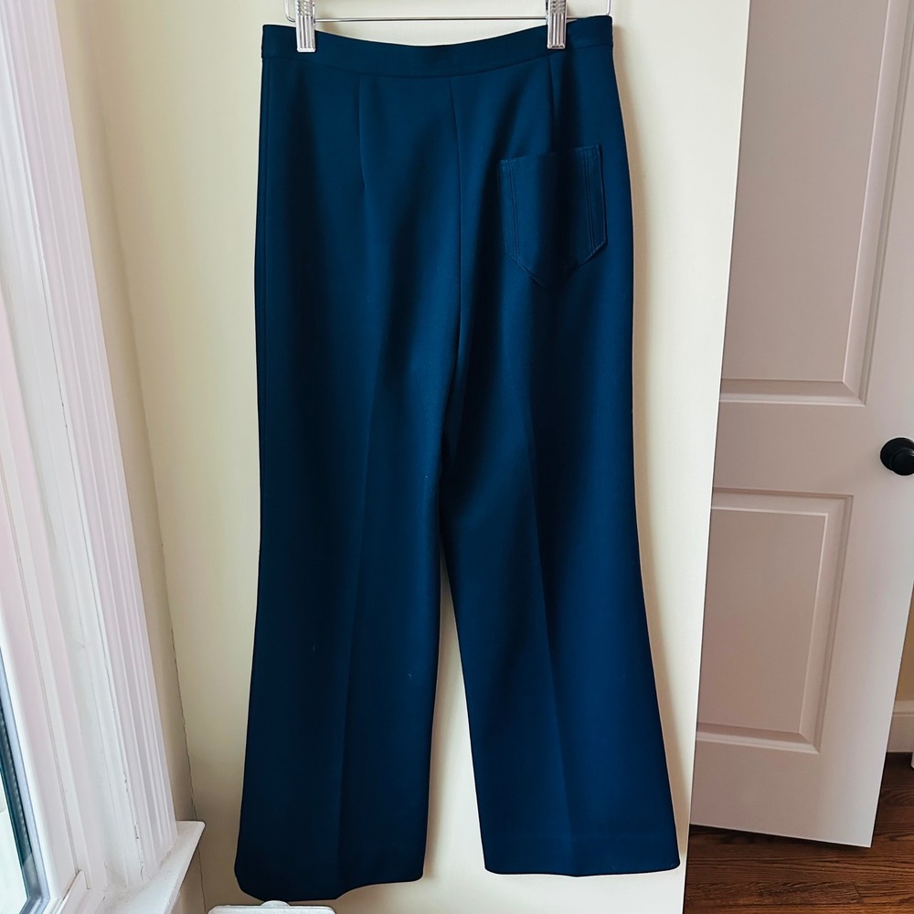 Givenchy Paris New York Vintage 80s 90s Navy Wide‎ Leg High Waist Trousers Pants - Picture 6 of 8